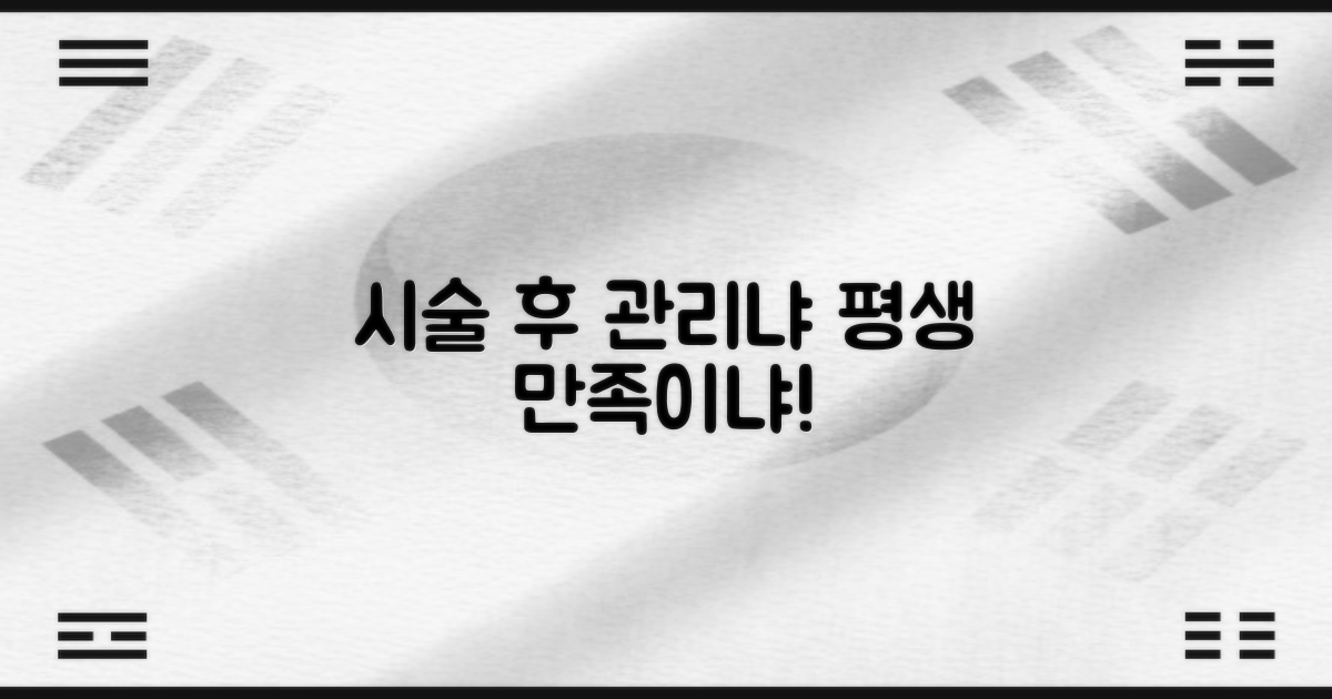 시술 후 관리 vs 평생 만족
