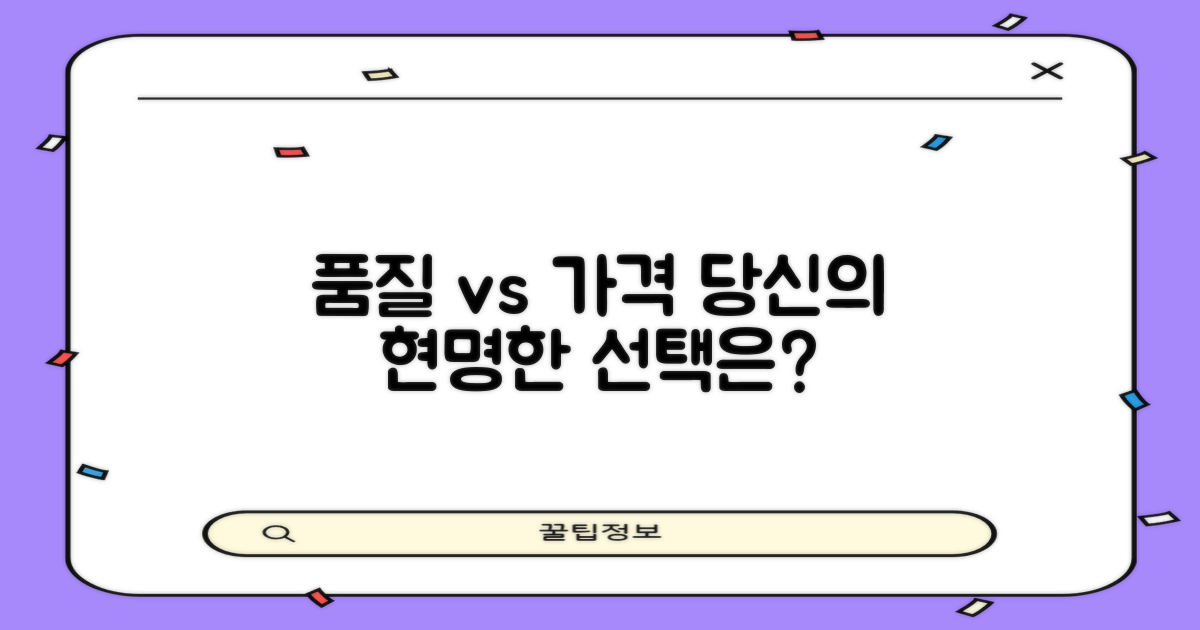 품질 vs 가격, 현명한 선택