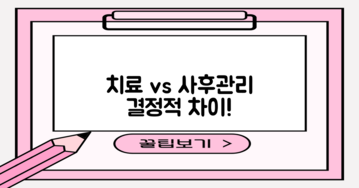 치료 vs 사후 관리 비교