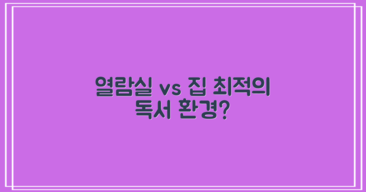 열람실 vs 집, 독서환경