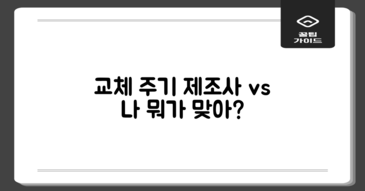 교체 주기: 제조사 vs 운행 습관